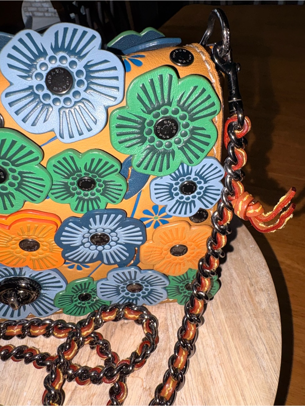Coach 1941 Tea Rose Crossbody Bag in Orange, Green & Blue - Picture 9 of 10